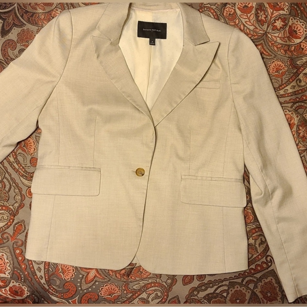 3-piece piece Banana Republic Suit Linen Wide-Leg Pants and Blazer size 16 - Picture 6 of 12